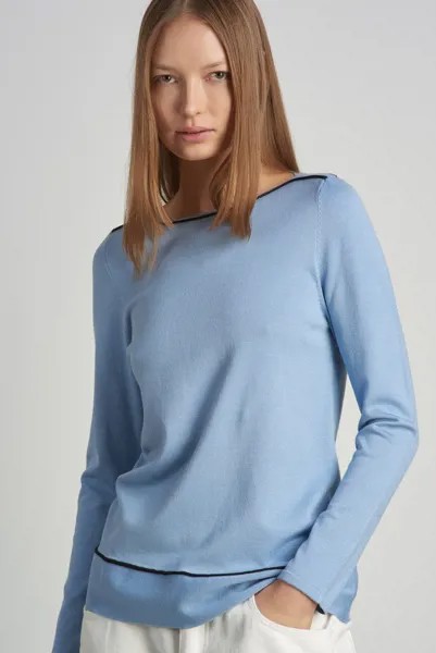 Джемпер с длинным  рукавом из фактурного трикотажа VASSA&Co