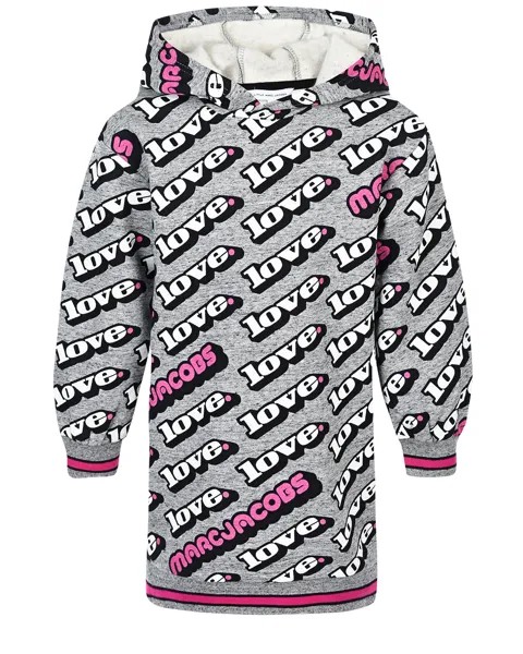 Трикотажное платье с капюшоном Little Marc Jacobs детское