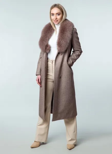 Пальто женское Sezalto 58379 коричневое 42 RU