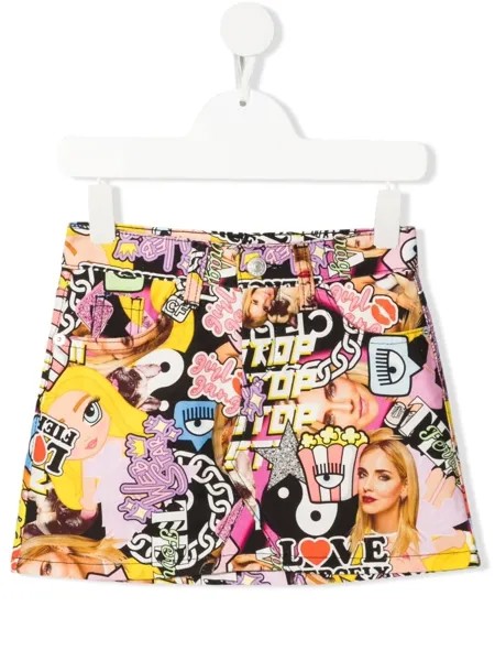 Chiara Ferragni Kids юбка с надписью