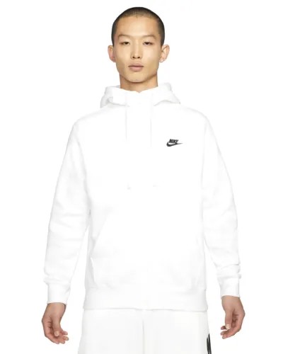 Мужская худи Nike Sportswear White/Black Club Fleece с молнией во всю длину (BV2645 100)