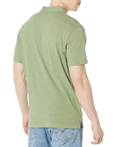 Поло John Varvatos Victor Short Sleeve Slub Cotton Polo w/ Peace Sign Embroidery K5787Z1, цвет Legume