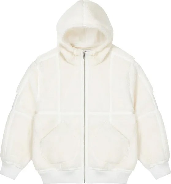 Куртка Palace Sherpa Hooded Jacket 'Off White', белый