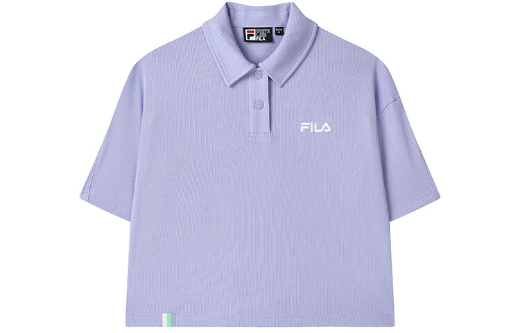 Футболка поло женская молочно-картофельная фиолетовая Fila