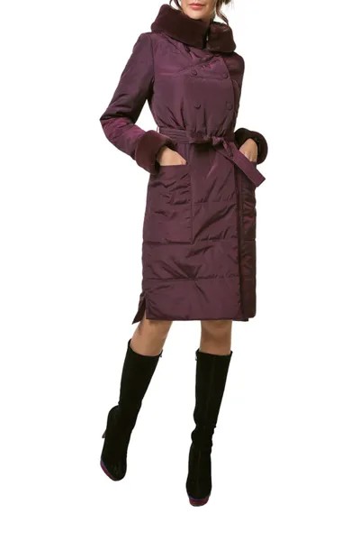 Пальто женское DizzyWay 19315 фиолетовое 42