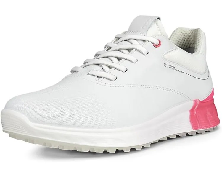 Кроссовки ECCO Golf S-Three GORE-TEX Waterproof, цвет White/Bubblegum