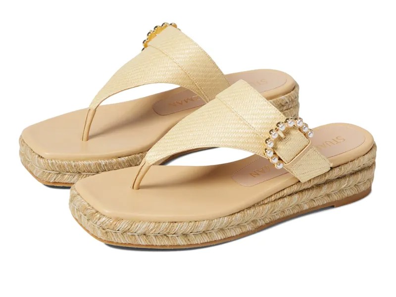 Сандалии Stuart Weitzman, Pearl Buckle Espadrille Sandal