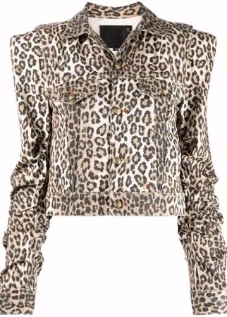 R13 джинсовая куртка с леопардовым принтом