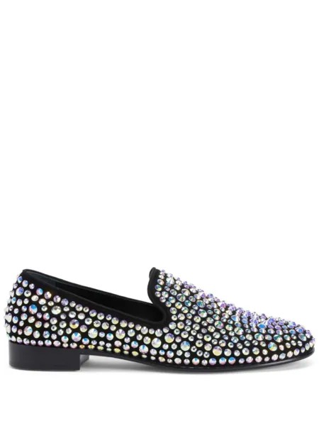 Giuseppe Zanotti лоферы Marvin Caleido с кристаллами, черный