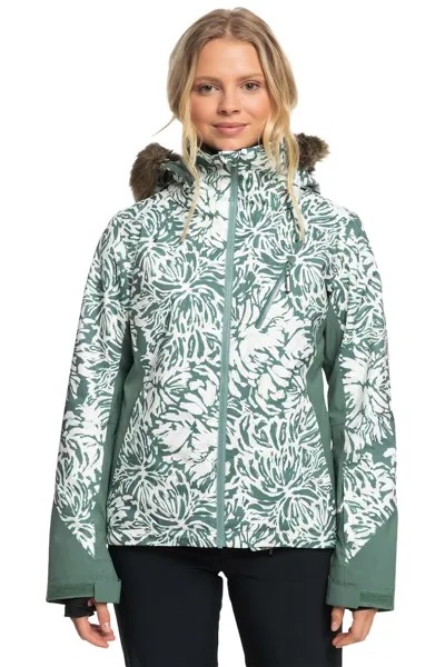 Водонепроницаемая зимняя лыжная куртка Jet Ski Premium с капюшоном и набивкой Roxy, белый