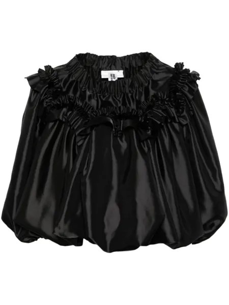 Noir Kei Ninomiya атласная блузка с оборками, черный
