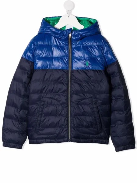 Ralph Lauren Kids пуховик в стиле колор-блок