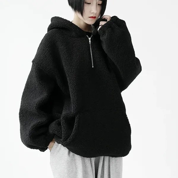 Женский свободный свитер из овечьей шерсти, новая модная зимняя модель 2021 года, пушистое свободное повседневное пальто, плотная Толстовка