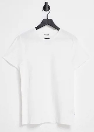 Белая обтягивающая футболка с круглым вырезом Burton Menswear-Белый