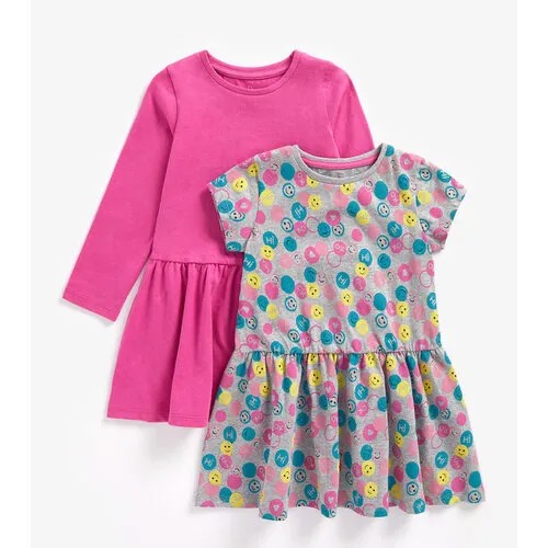 Платье mothercare, комплект, размер 122, розовый, серый