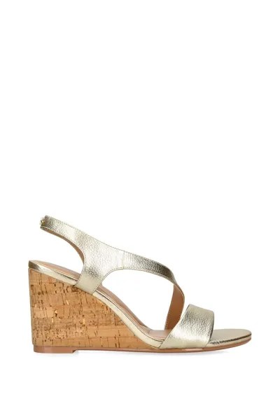 Кожаные туфли на танкетке Symmetry Wedge 75 Carvela, металлик