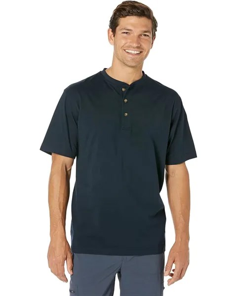 Рубашка L.L.Bean Carefree Unshrinkable Henley T-Shirt Short Sleeve, цвет Navy Blue