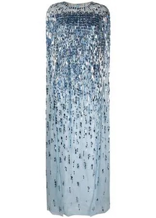 Jenny Packham платье-кейп Mercedes с пайетками