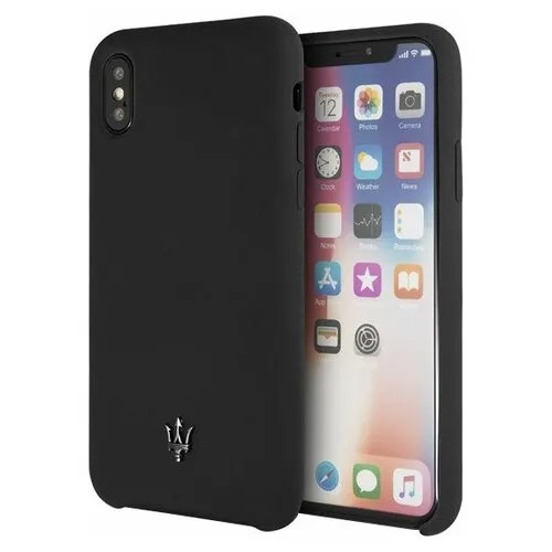 Чехол Maserati Silicone для iPhone XS Max, черный