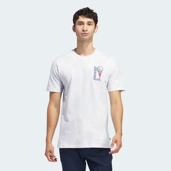 Футболка с рисунком Adicross Paris Adidas, цвет Clear Grey