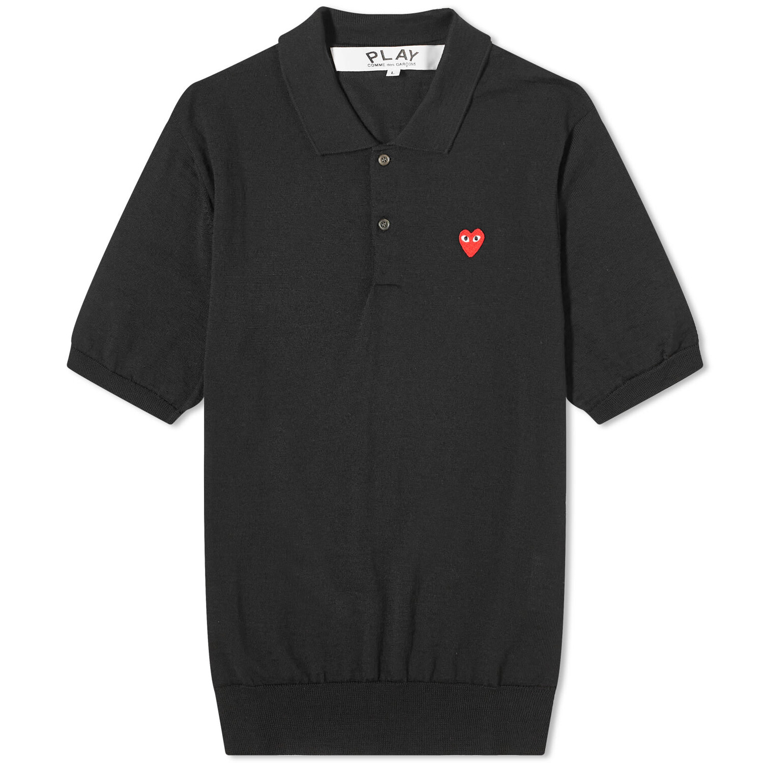 Поло Comme Des Garçons Play Knit Polo, черный