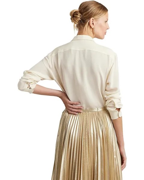 Рубашка LAUREN Ralph Lauren Crepe de Chine Shirt, цвет Mascarpone Cream
