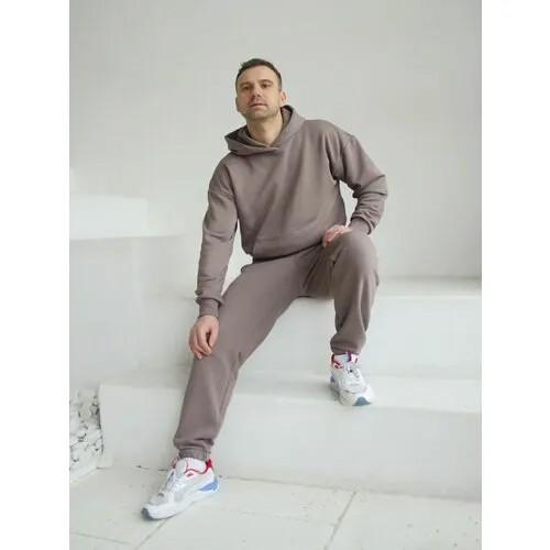 Костюм , размер 54 (XXl) , коричневый, бежевый