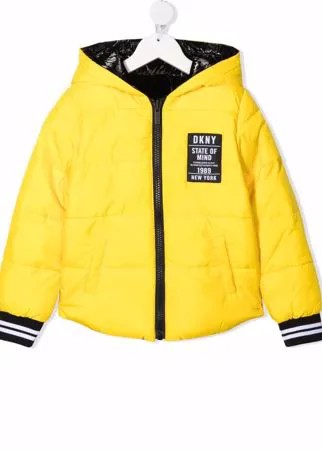 Dkny Kids двусторонний пуховик с логотипом