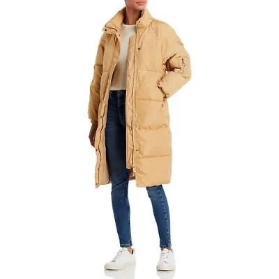 Toast Society Womens Taupe Long Warm Winter Puffer Jacket Coat M BHFO 6382