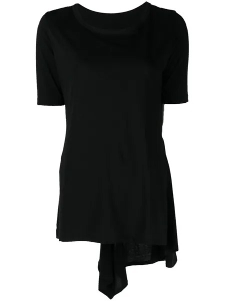 Yohji Yamamoto футболка с драпировкой, черный