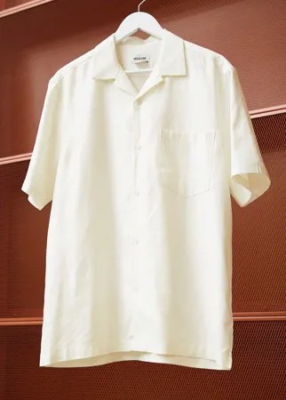 Белая рубашка с короткими рукавами Weekday-Белый