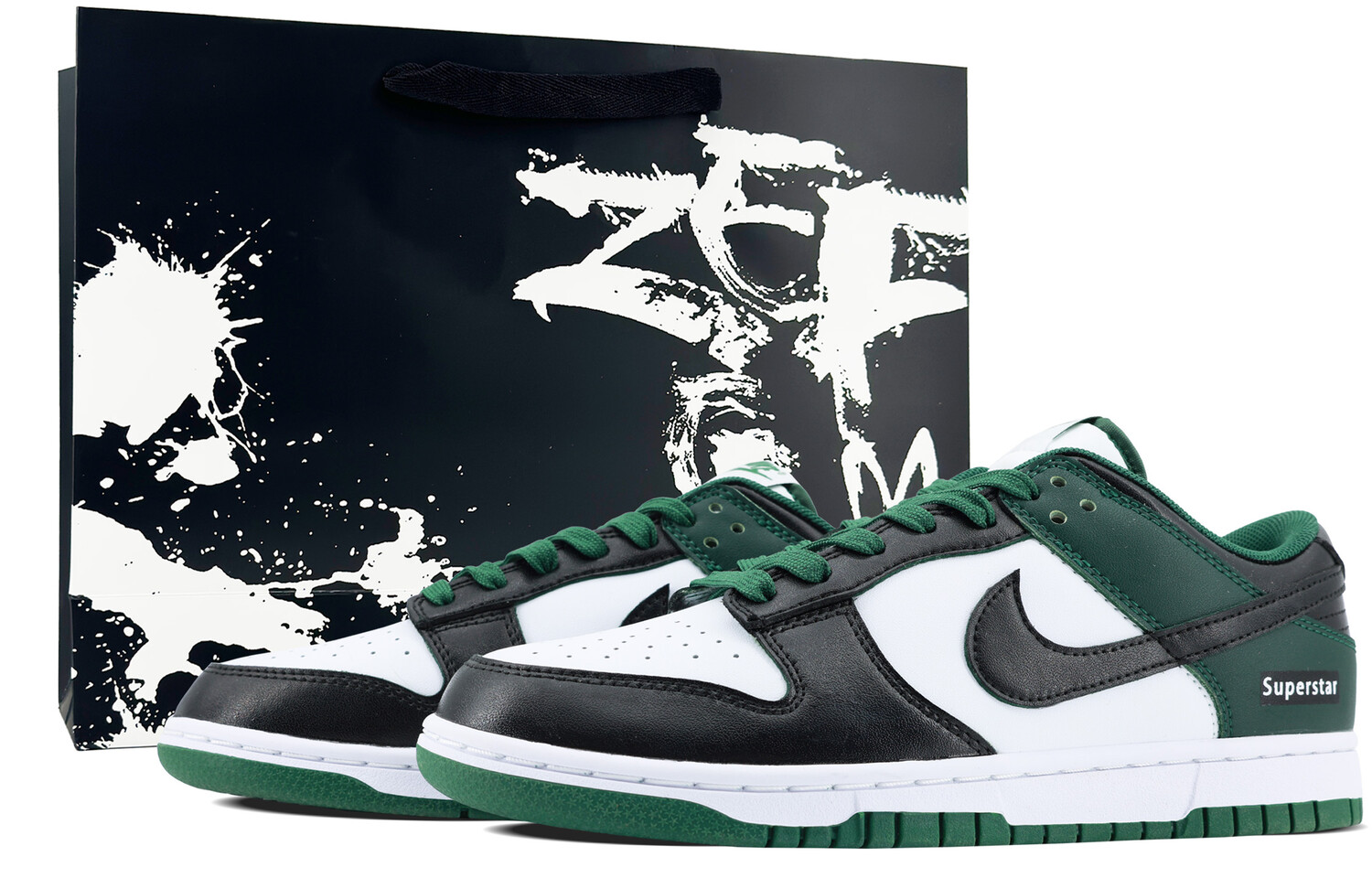 Кроссовки Nike Dunk Skateboarding Shoes Unisex Low-top Green/White, зеленый