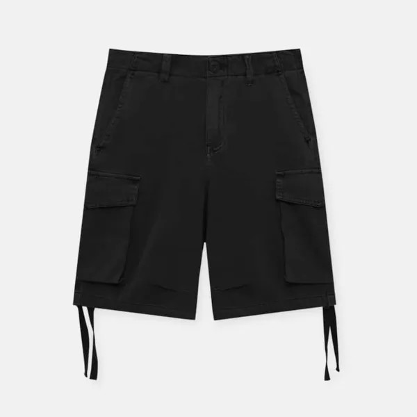 Шорты Pull&Bear Cargo Bermuda, черный