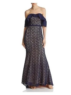 Женское темно-синее длинное вечернее платье с короткими рукавами JARLO 4