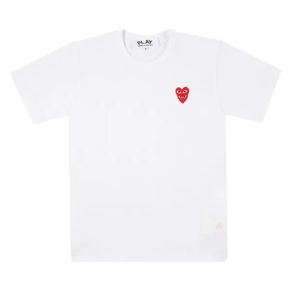Футболка Comme des Garçons PLAY Heart Logo Short-Sleeve T-Shirt 'White', белый