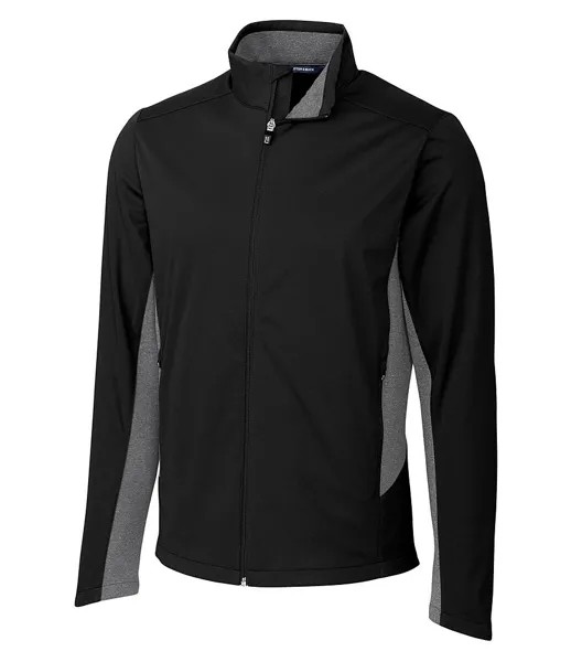 Куртка Cutter & Buck Big & Tall Navigate Softshell с молнией во всю длину, черный