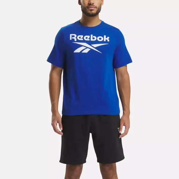 Футболка с большим сложенным логотипом Identity Reebok, темно-синий