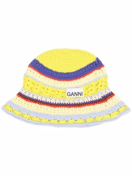 GANNI striped bucket hat