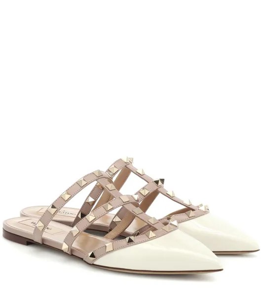 Лакированные тапочки Valentino Garavani Rockstud из кожи Valentino Garavani