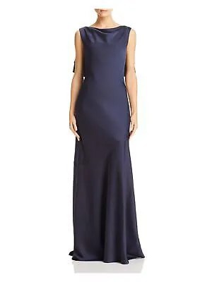 Женское темно-синее вечернее платье без рукавов RACHEL ZOE с открытой спиной и вырезом «рыбий хвост» 0