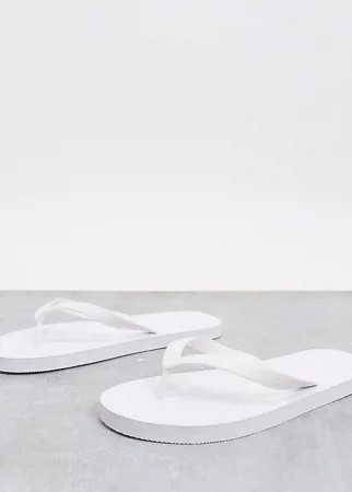 Белые шлепанцы для широкой стопы ASOS DESIGN-Белый