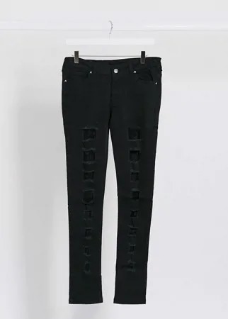 Черные облегающие джинсы с рваной отделкой Criminal Damage-Черный цвет