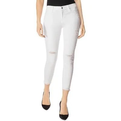 Женские укороченные джинсы скинни белого цвета J Brand 25 BHFO 1430