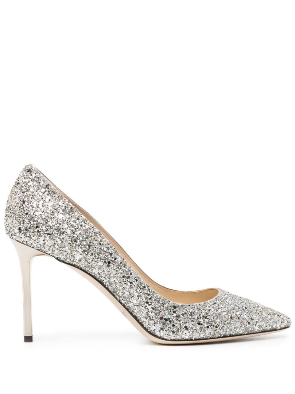 Jimmy Choo туфли-лодочки Romy 85 с блестками, серебристый