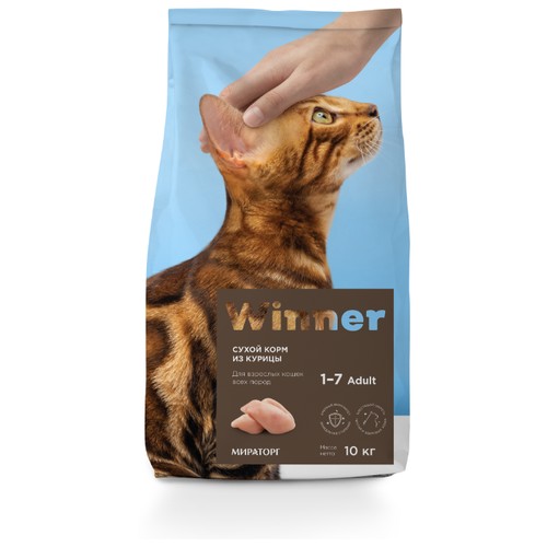 Корм для кошек Winner с курицей 10 кг