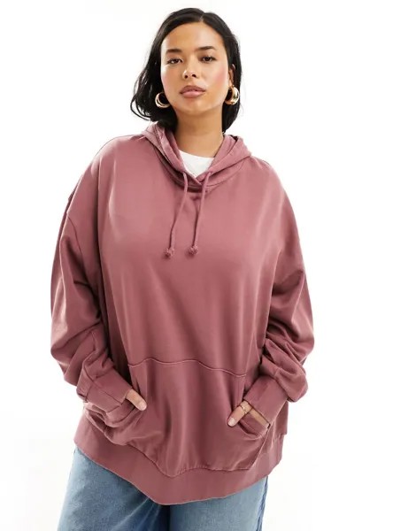 Объемное худи цвета баклажана ASOS DESIGN Curve