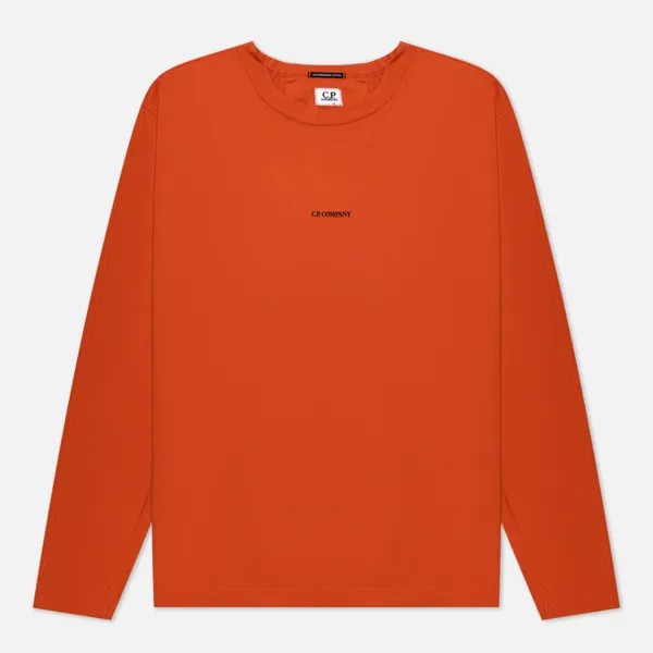 Мужской лонгслив C.P. Company 70/2 Mercerized Jersey Twisted Logo оранжевый, Размер L