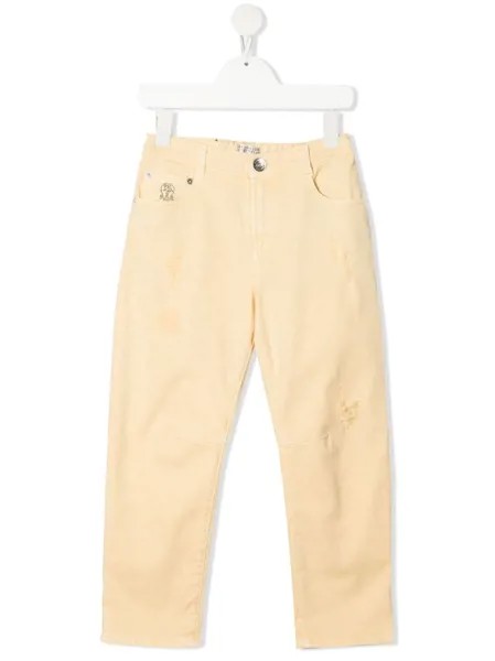 Brunello Cucinelli Kids прямые джинсы с эффектом потертости