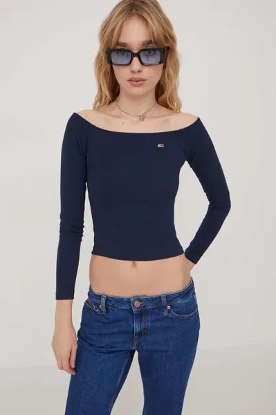 Лонгслив Tommy Jeans, темно-синий