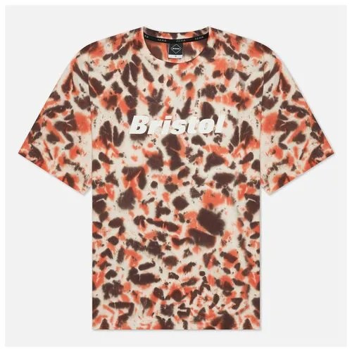 Мужская футболка F.C. Real Bristol Relax Fit Tie Dye Authnetic Logo оранжевый , Размер XL